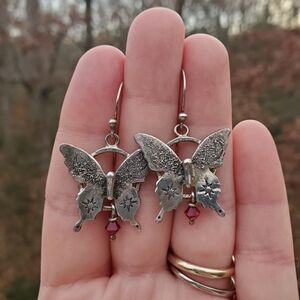 Silver Butterfly Earrings